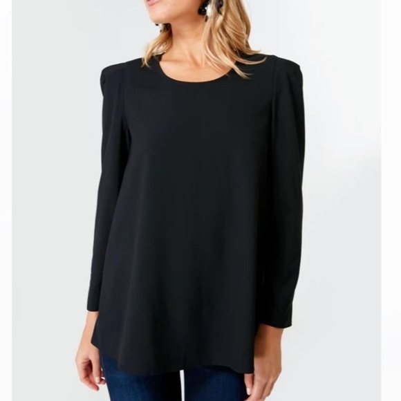 Pomander Place NWT Tuckernuck Bedford Top XXL Black Long Sleeve Dressy - Picture 1 of 13